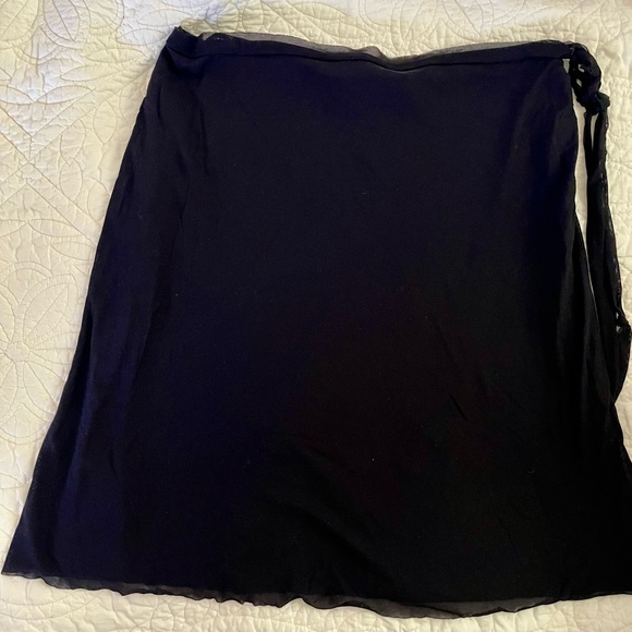 Motherhood Maternity Dresses & Skirts - Motherhood Maternity Black Tulle Midi Faux Wrap Skirt All Over Stretch